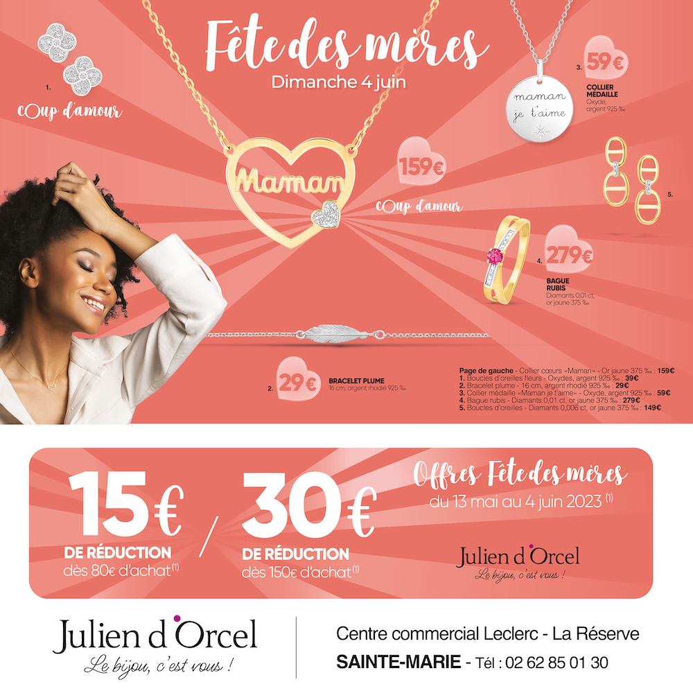 Centre Commercial Le Portail - offre enseigne - boutique Julien D'Orcel Réunion