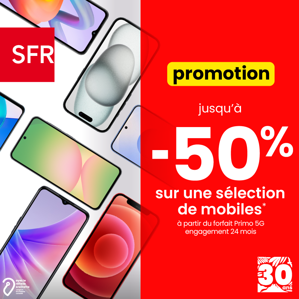 Centre Commercial Le Portail - offre enseigne - boutique SFR Réunion